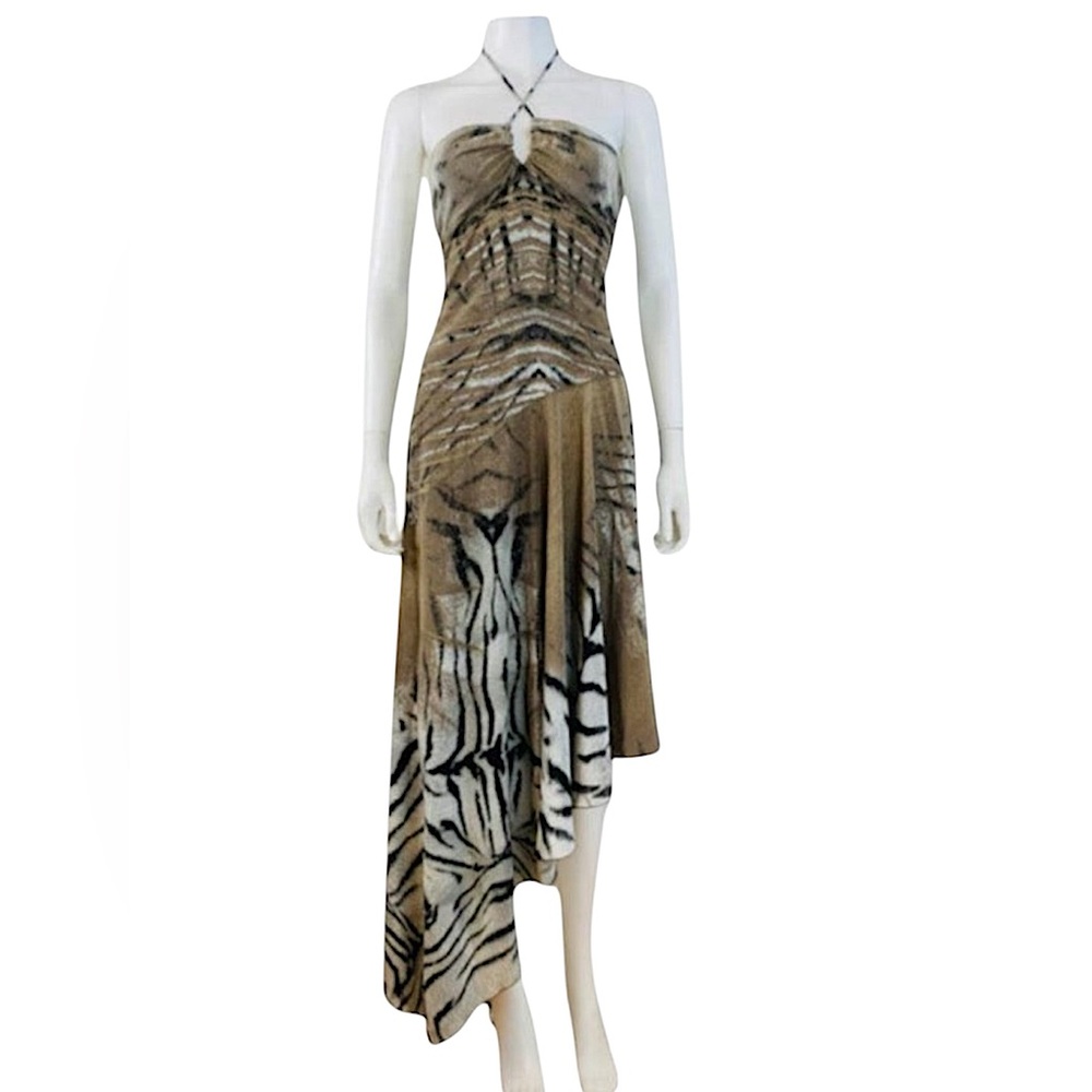 Vintage Just Cavalli Animal Print Halter Dress